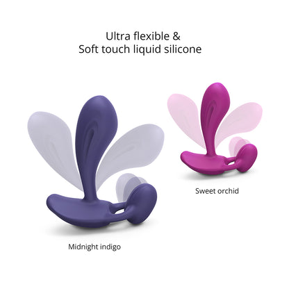 Love To Love Witty Rechargeable Remote-Controlled Silicone P &amp; G Vibrator Midnight Indigo