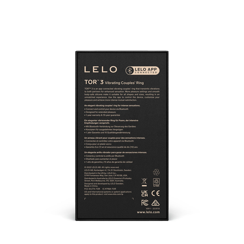 Lelo Tor 3 Vibrating Cockring Black