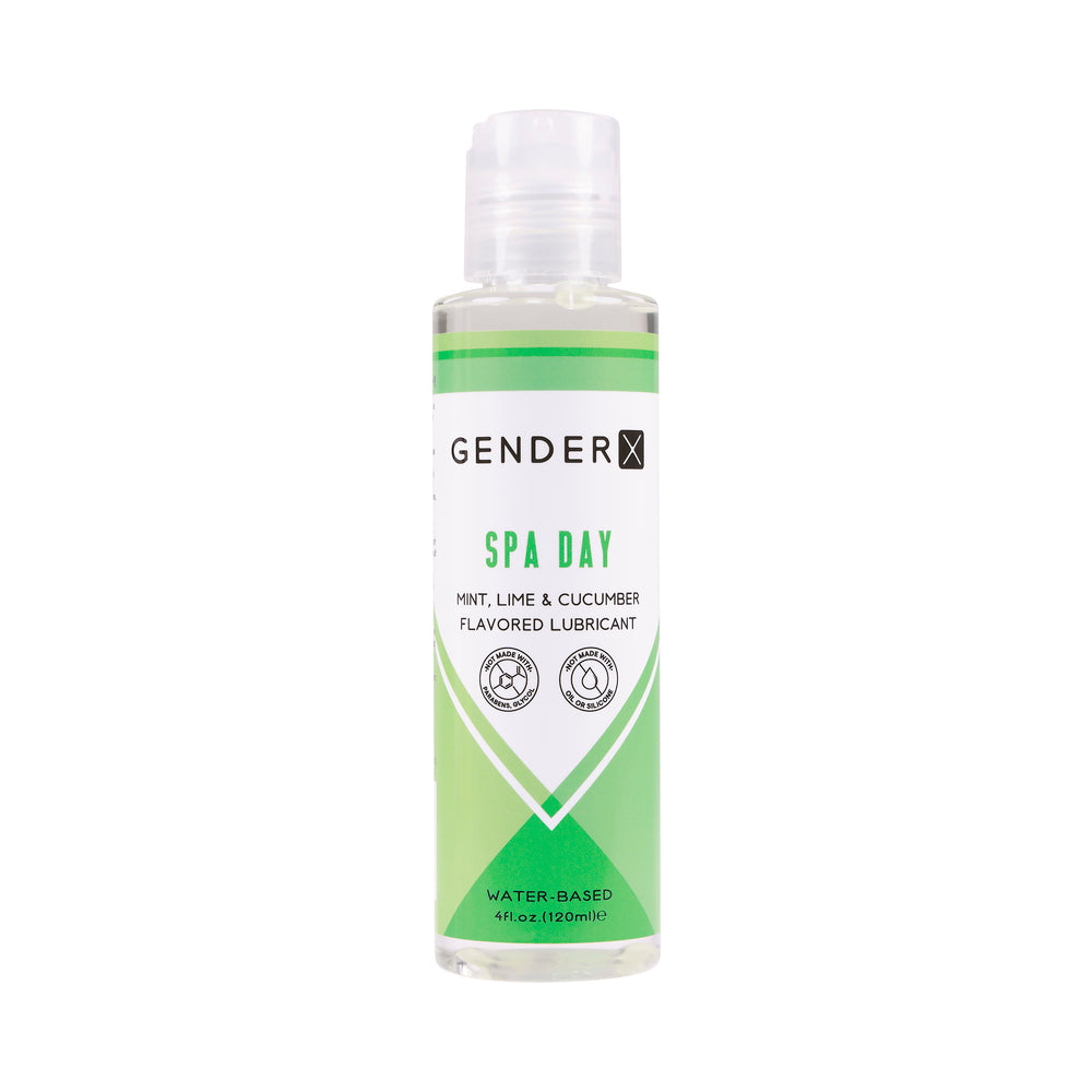 Gender X Spa Day Mint, Lime &amp; Cucumber Flavored Water-Based Lubricant 4 Oz.