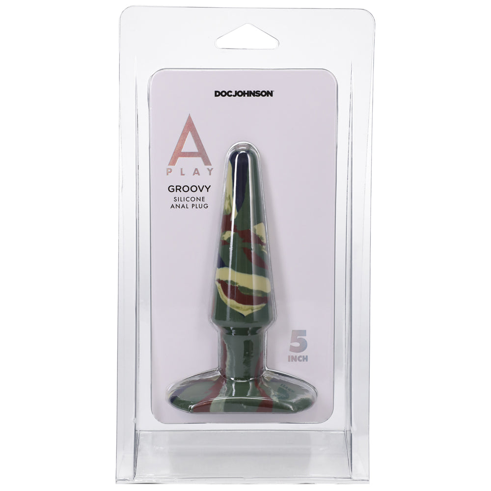 A-Play Groovy 5 In. Silicone Anal Plug Camouflage