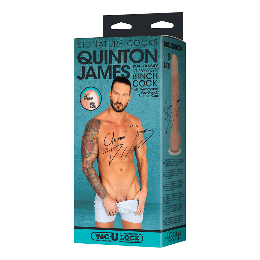 Signature Cocks Quinton James Ultraskyn 8 In. Dual Density Dildo With Removable Vac-U-Lock Suction C