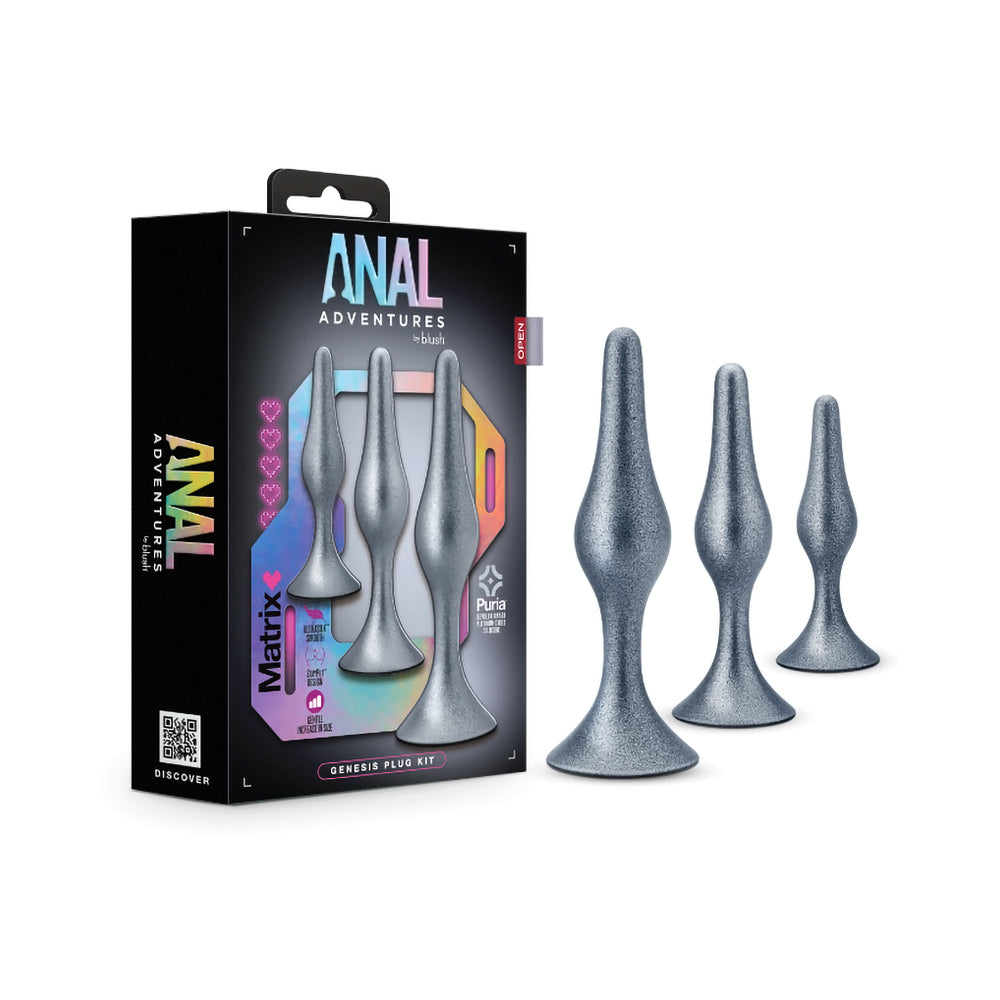 Anal Adventures Matrix Genesis Plug Kit - Silver