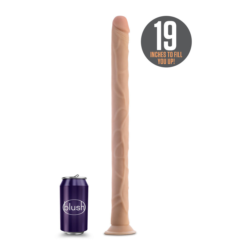 Blush Dr. Skin 19 In. Dildo With Suction Cup Beige