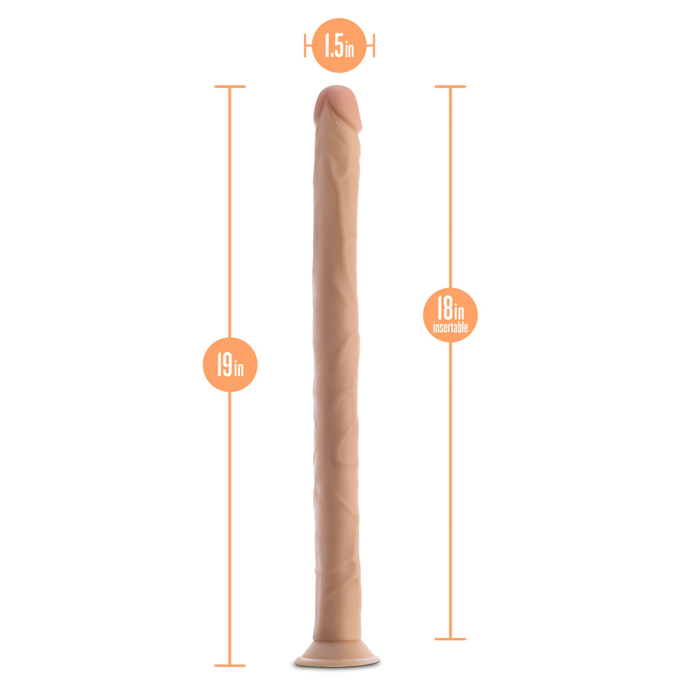 Blush Dr. Skin 19 In. Dildo With Suction Cup Beige