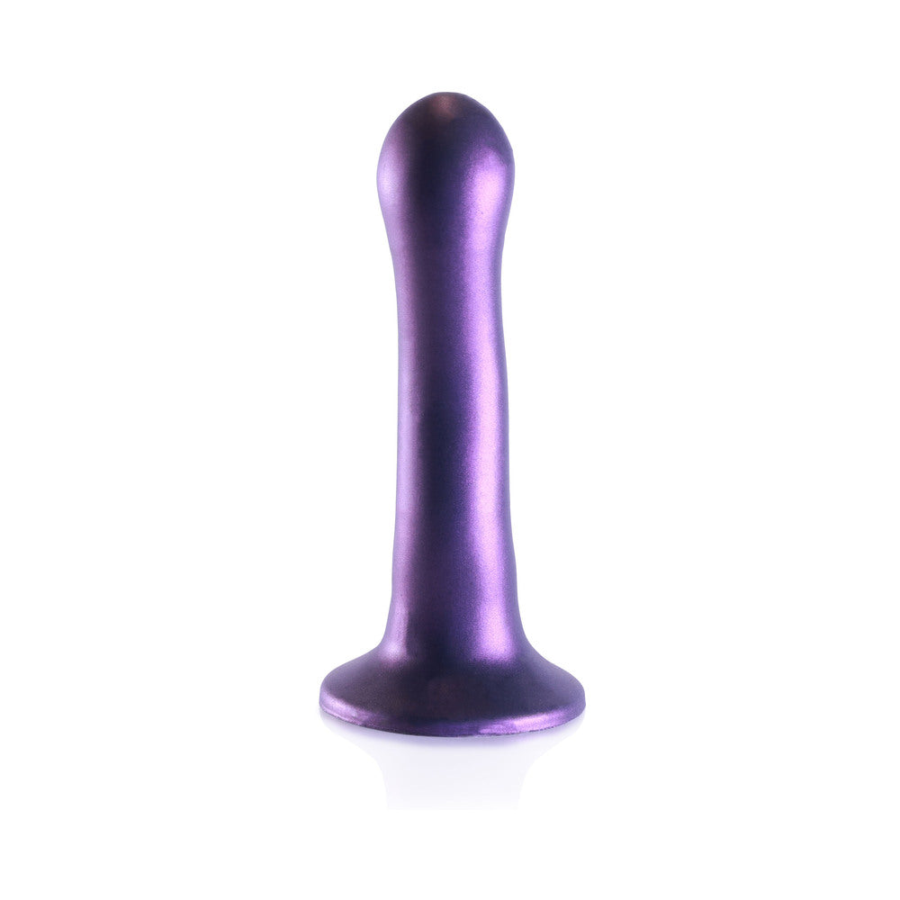 Shots Ouch! Ultra Soft Silicone 7 In. Curvy G-Spot Dildo Metallic Purple