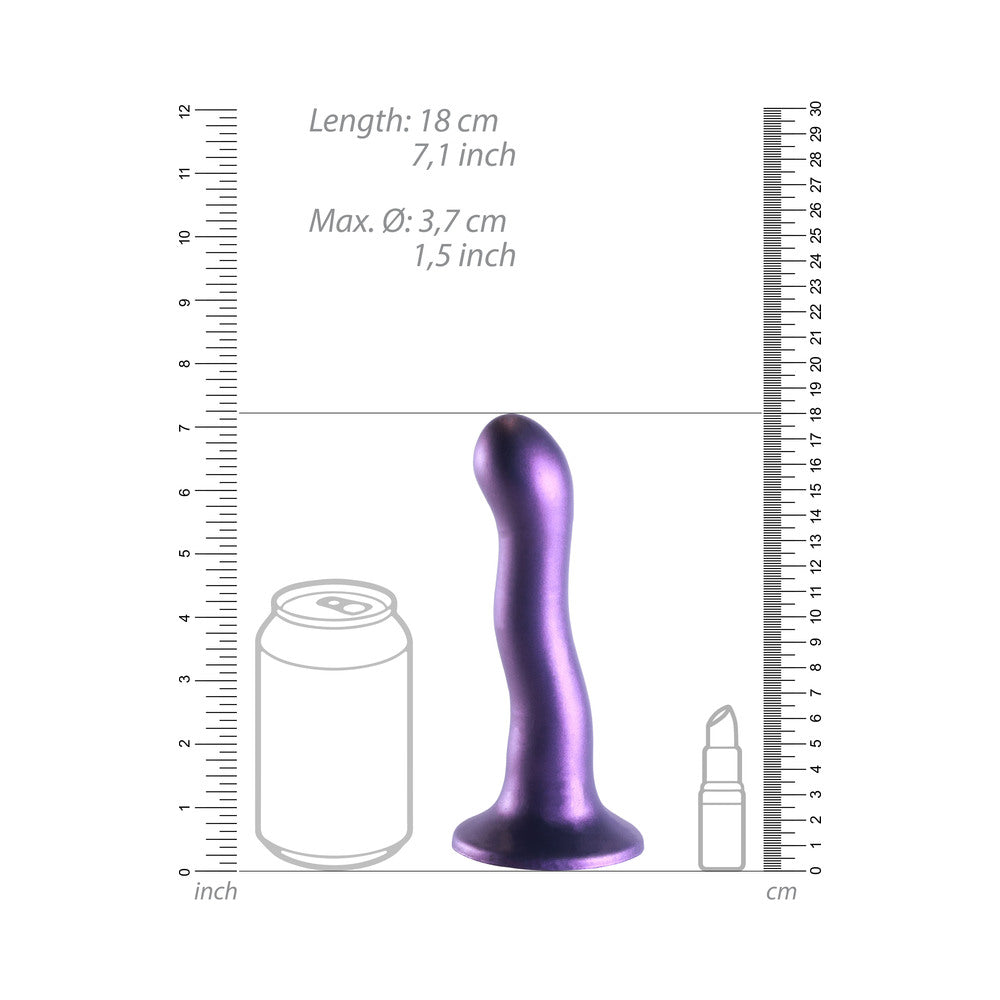 Shots Ouch! Ultra Soft Silicone 7 In. Curvy G-Spot Dildo Metallic Purple