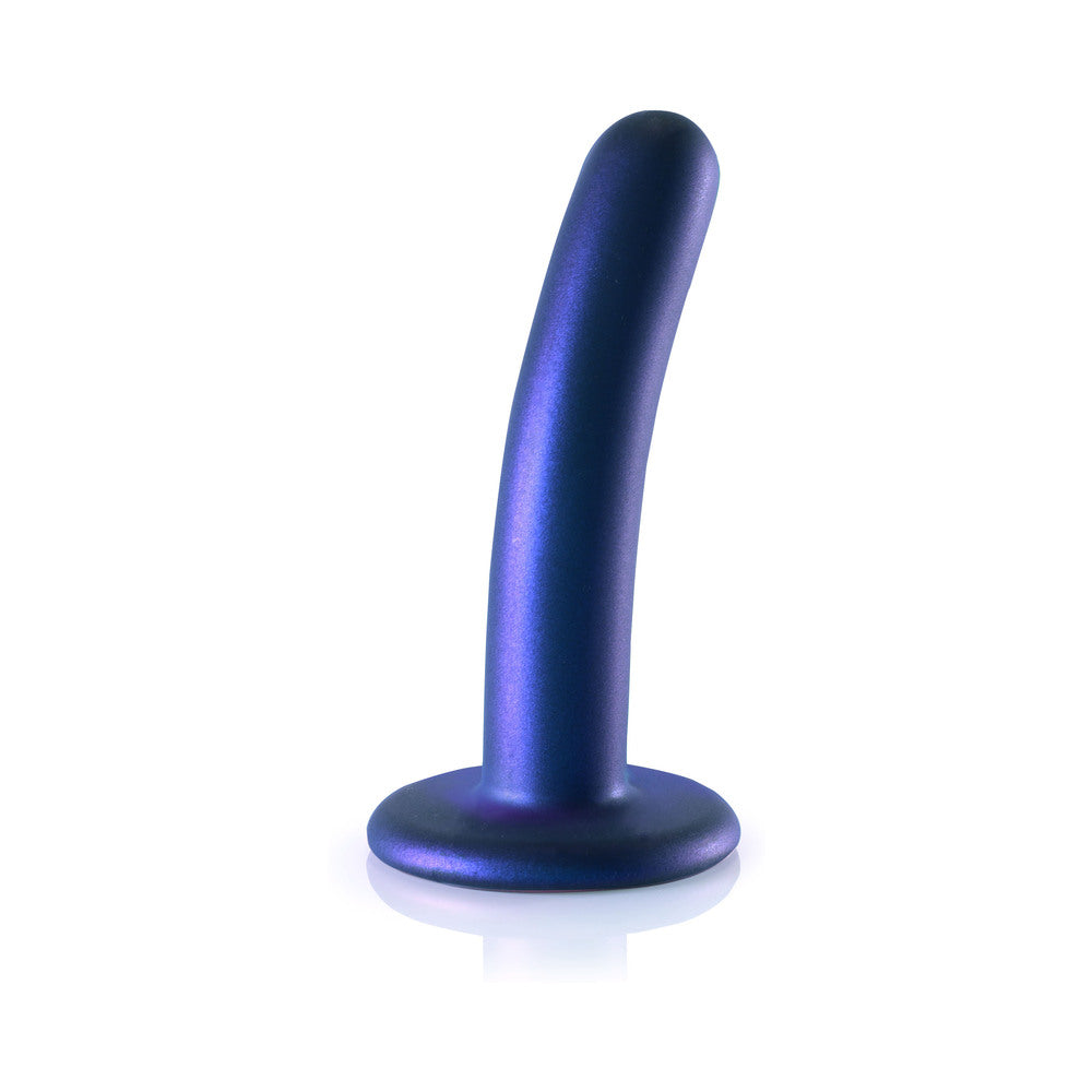 Shots Ouch! Smooth Silicone 5 In. G-Spot Dildo Metallic Blue