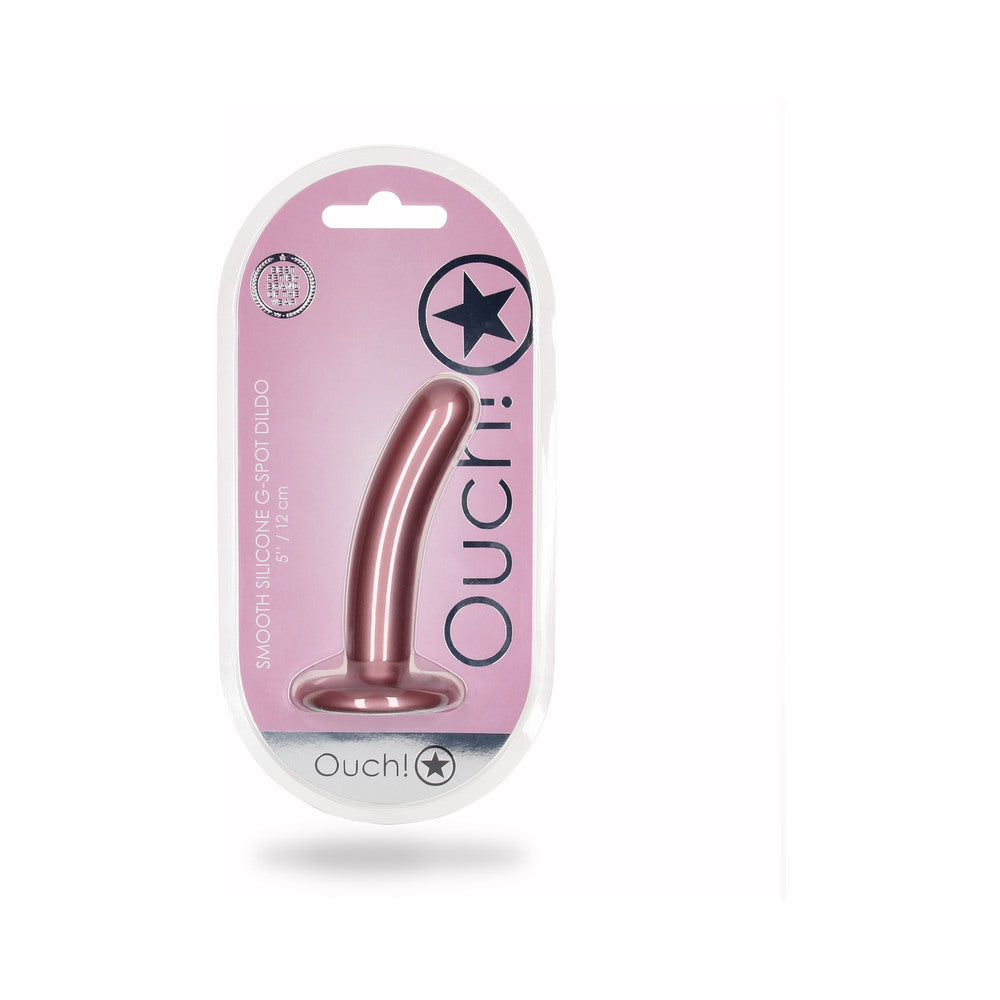 Shots Ouch! Smooth Silicone 5 In. G-Spot Dildo Rose Gold