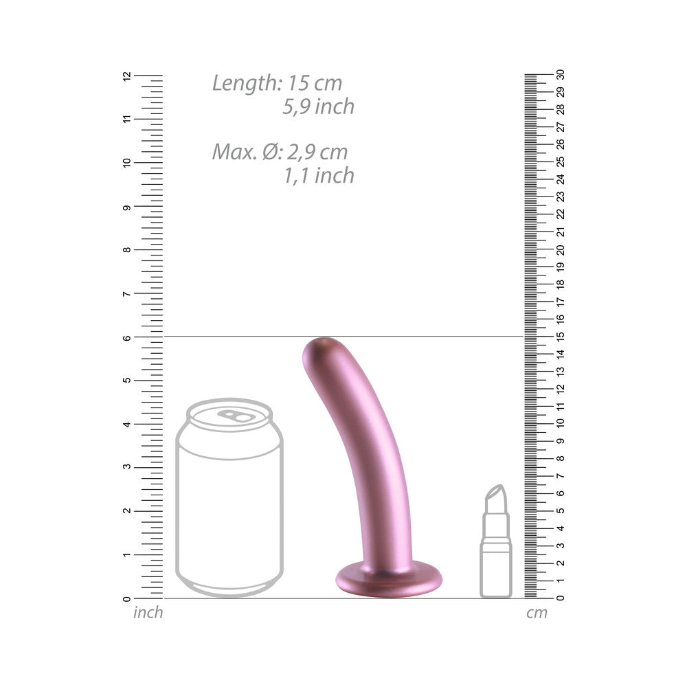 Shots Ouch! Smooth Silicone 6 In. G-Spot Dildo Rose Gold