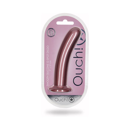 Shots Ouch! Smooth Silicone 7 In. G-Spot Dildo Rose Gold