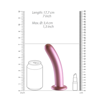 Shots Ouch! Smooth Silicone 7 In. G-Spot Dildo Rose Gold