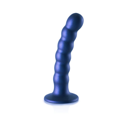 Shots Ouch! Beaded Silicone 5 In. G-Spot Dildo Metallic Blue