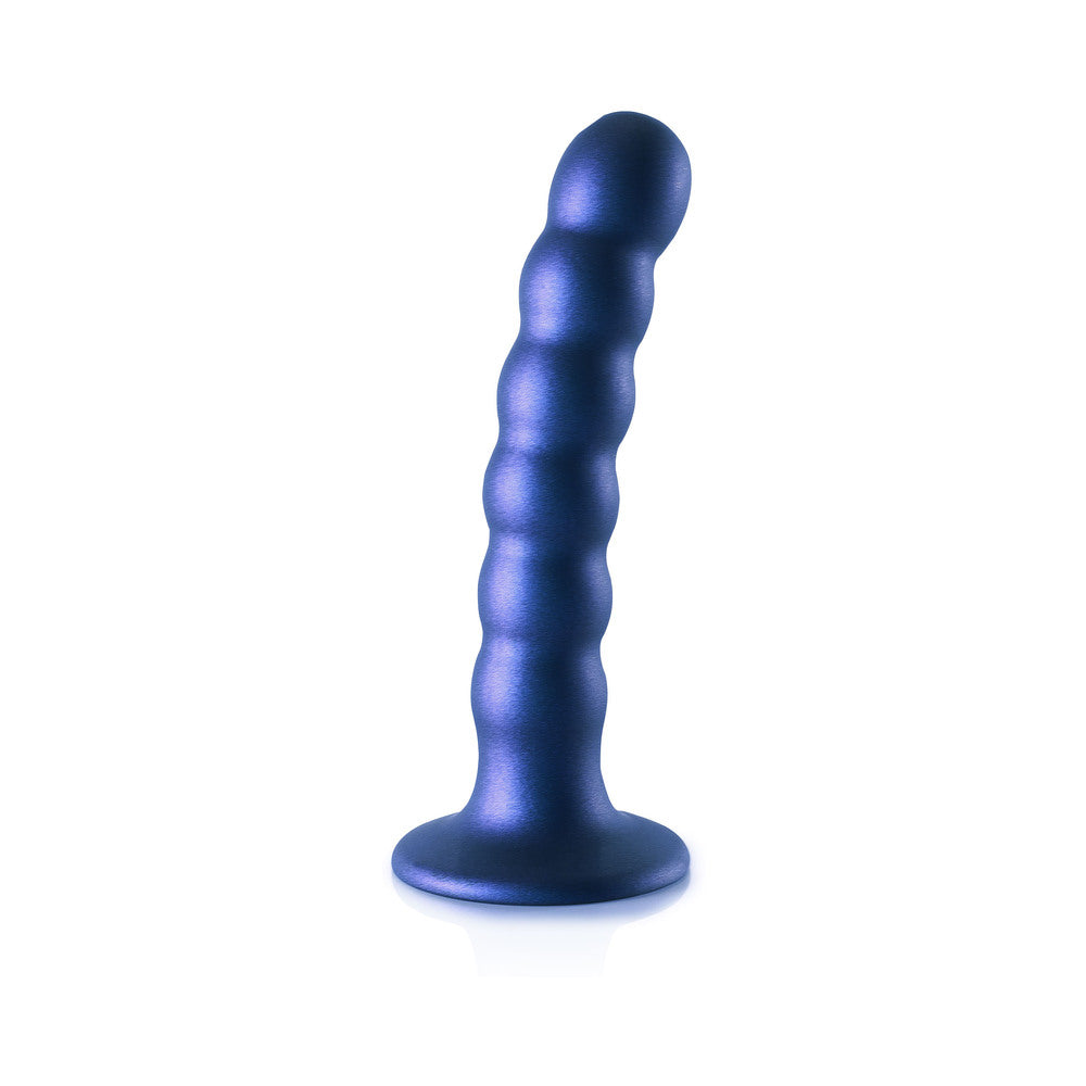 Shots Ouch! Beaded Silicone 5 In. G-Spot Dildo Metallic Blue