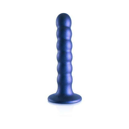 Shots Ouch! Beaded Silicone 5 In. G-Spot Dildo Metallic Blue