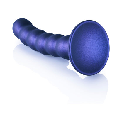 Shots Ouch! Beaded Silicone 5 In. G-Spot Dildo Metallic Blue