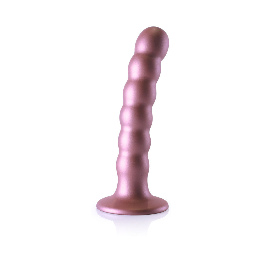 Shots Ouch! Beaded Silicone 5 In. G-Spot Dildo Rose Gold