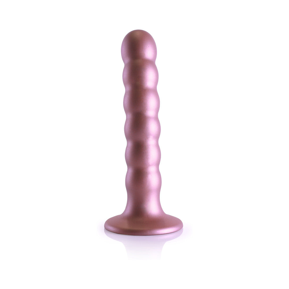 Shots Ouch! Beaded Silicone 5 In. G-Spot Dildo Rose Gold