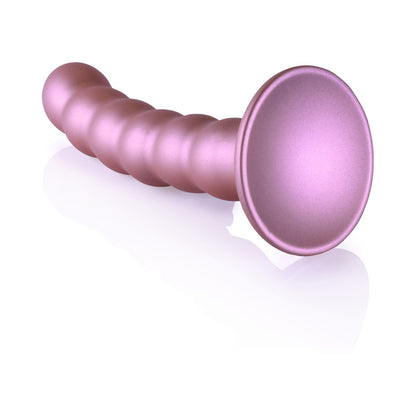 Shots Ouch! Beaded Silicone 5 In. G-Spot Dildo Rose Gold