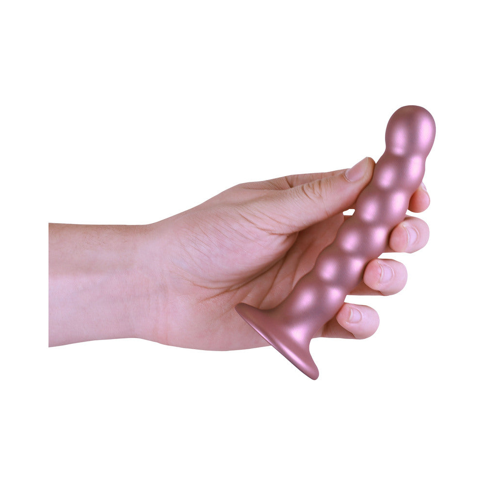 Shots Ouch! Beaded Silicone 5 In. G-Spot Dildo Rose Gold