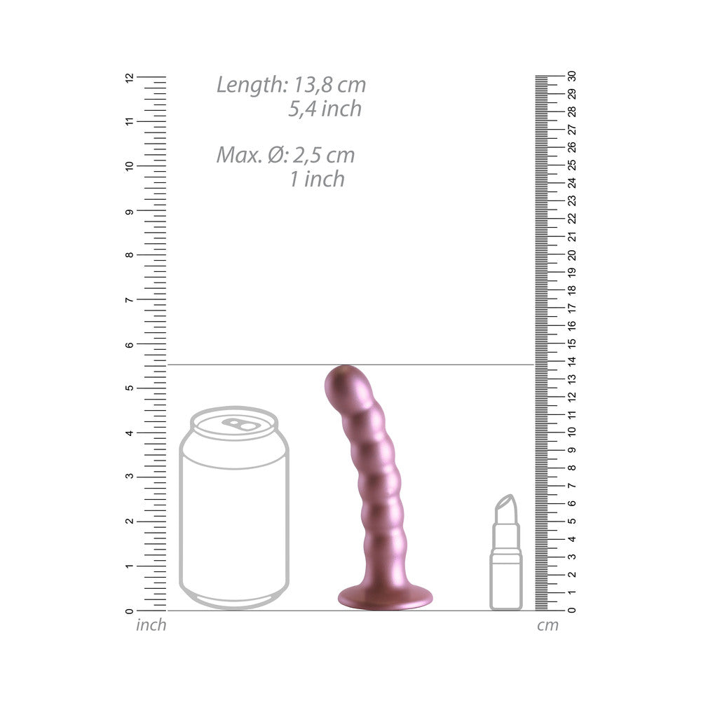 Shots Ouch! Beaded Silicone 5 In. G-Spot Dildo Rose Gold