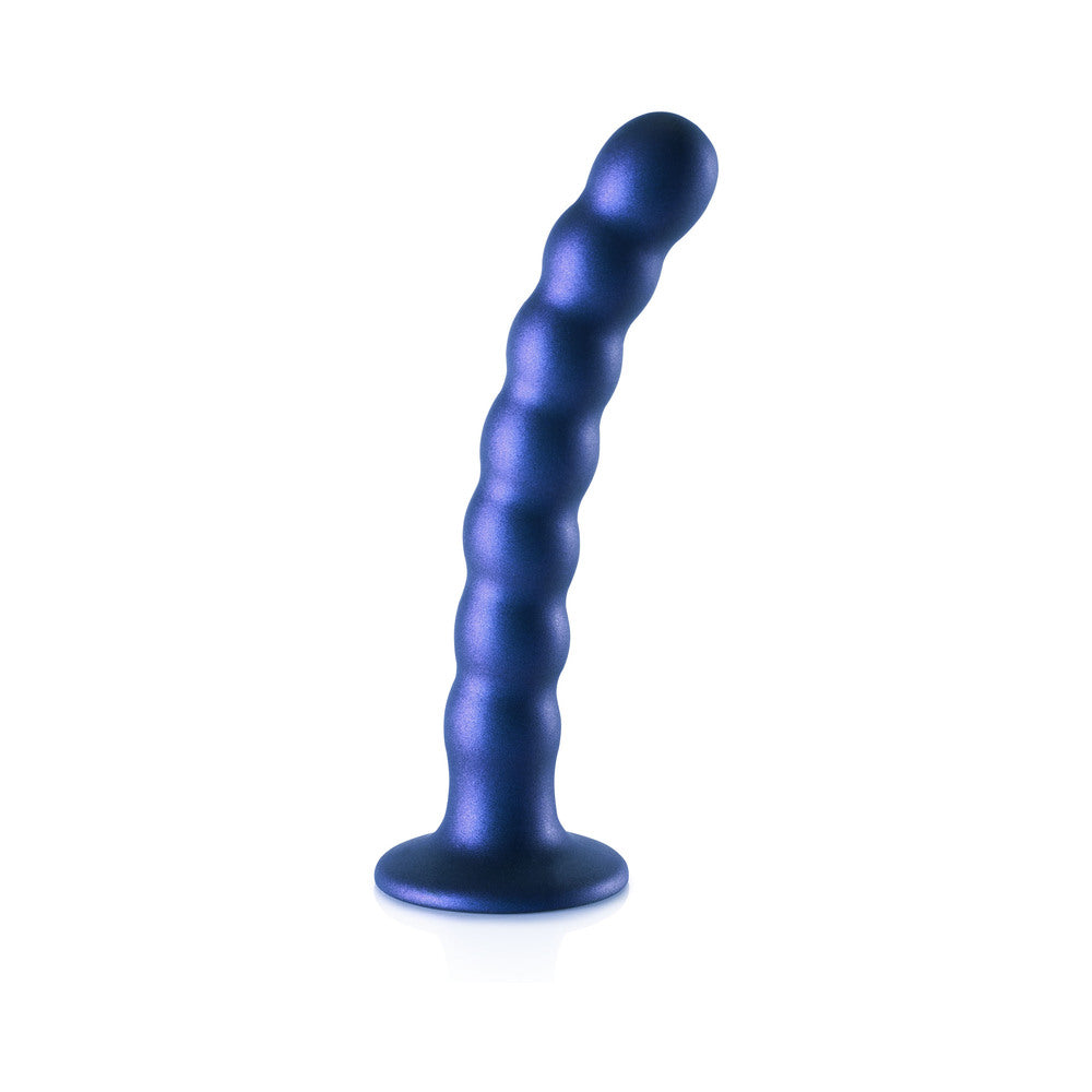 Shots Ouch! Beaded Silicone 6.5 In. G-Spot Dildo Metallic Blue