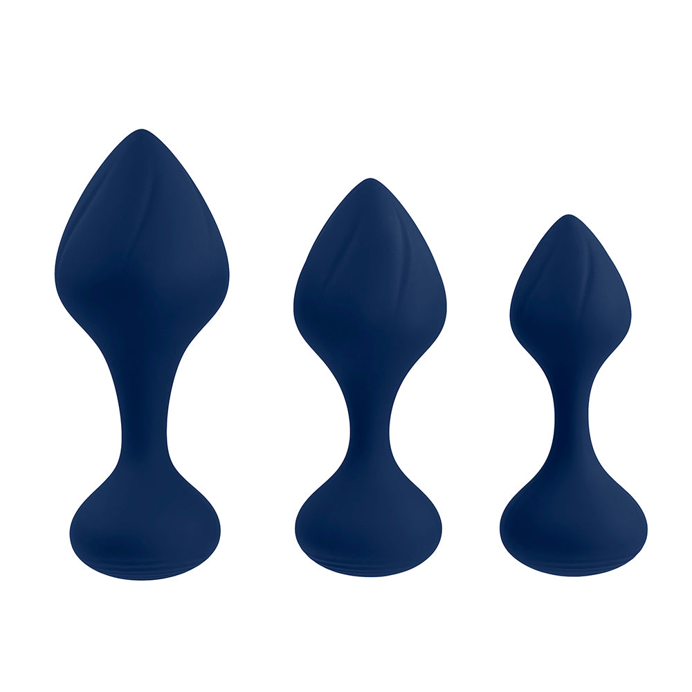 Playboy Tail Trainer 3-Piece Silicone Anal Training Kit Navy