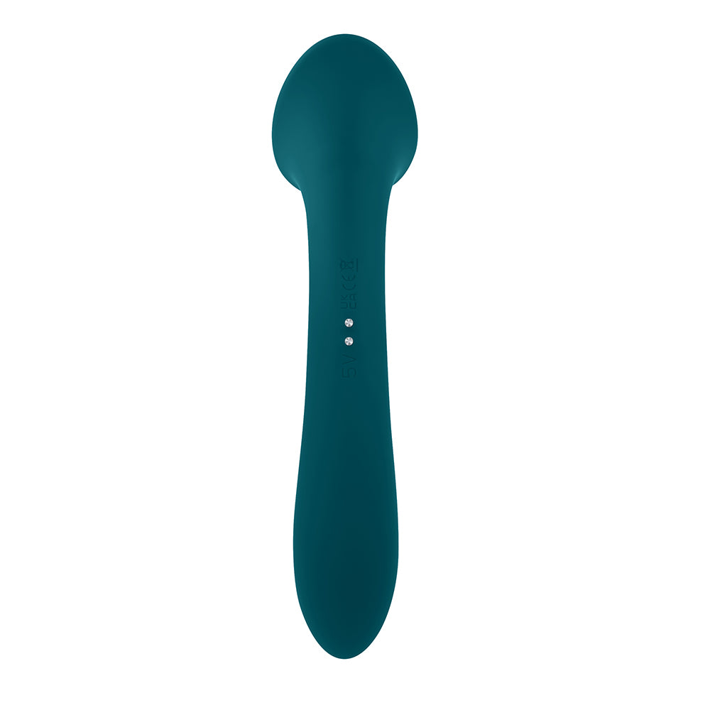 Playboy True Indulgence Rechargeable Dual Ended Silicone Flicking Vibrator Deep Teal