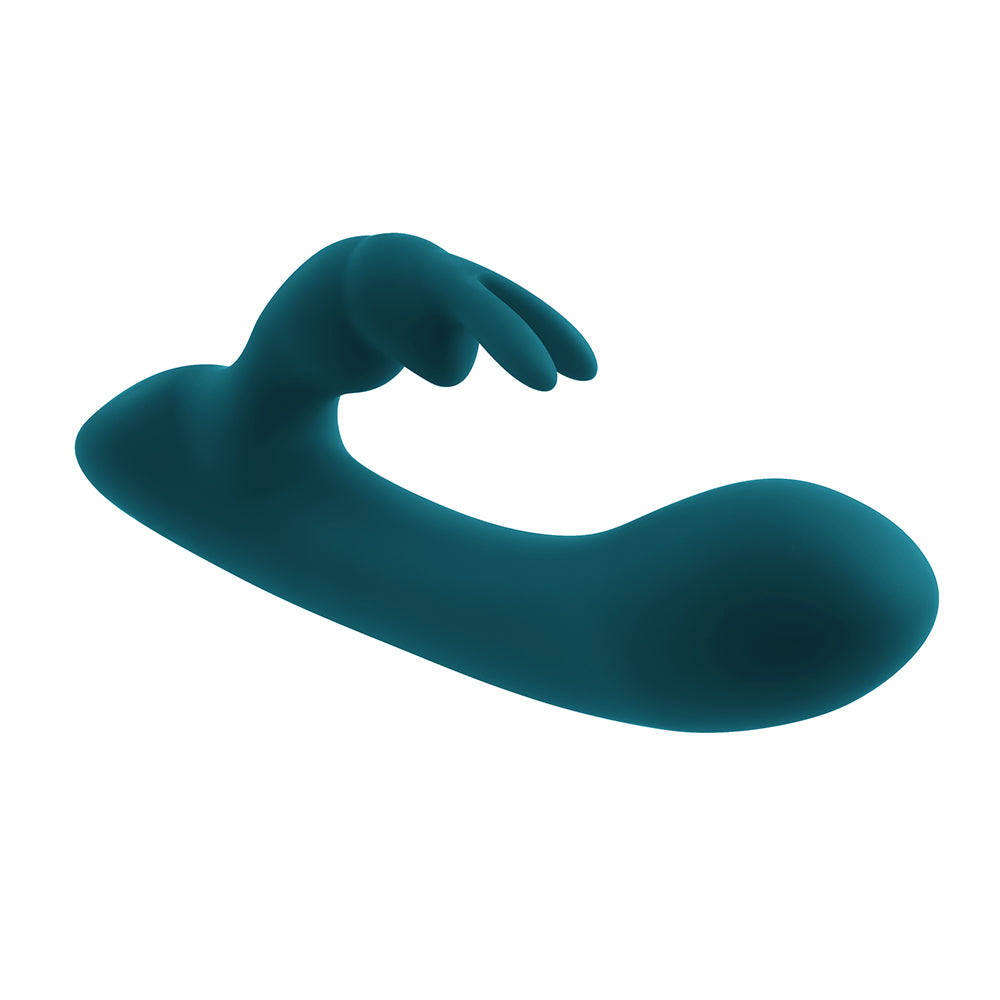 Playboy Lil Rabbit Rechargeable Silicone Dual Stimulation Vibrator Deep Teal