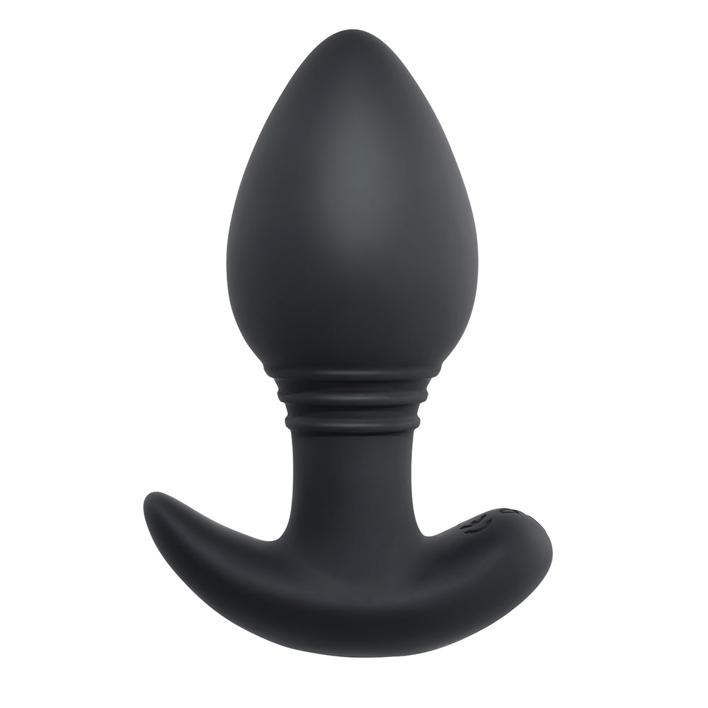 Playboy Plug &amp; Play Rechargeable Remote Controlled Vibrating Silicone Anal Plug Navy