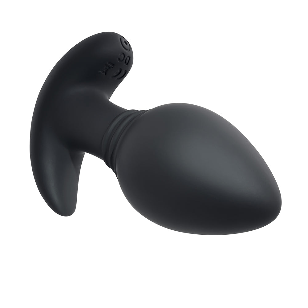 Playboy Plug &amp; Play Rechargeable Remote Controlled Vibrating Silicone Anal Plug Navy