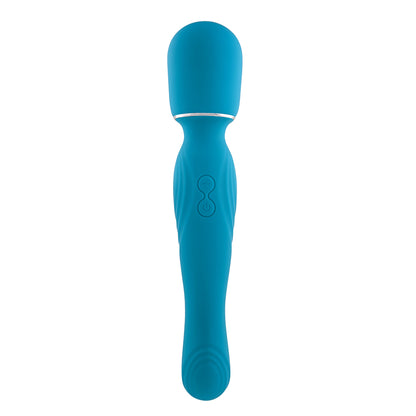 Gender X Double The Fun Rechargeable Dual Ended Silicone Wand Vibrator Teal