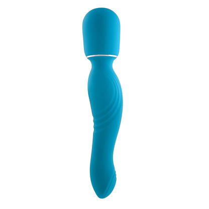 Gender X Double The Fun Rechargeable Dual Ended Silicone Wand Vibrator Teal