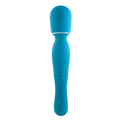 Gender X Double The Fun Rechargeable Dual Ended Silicone Wand Vibrator Teal