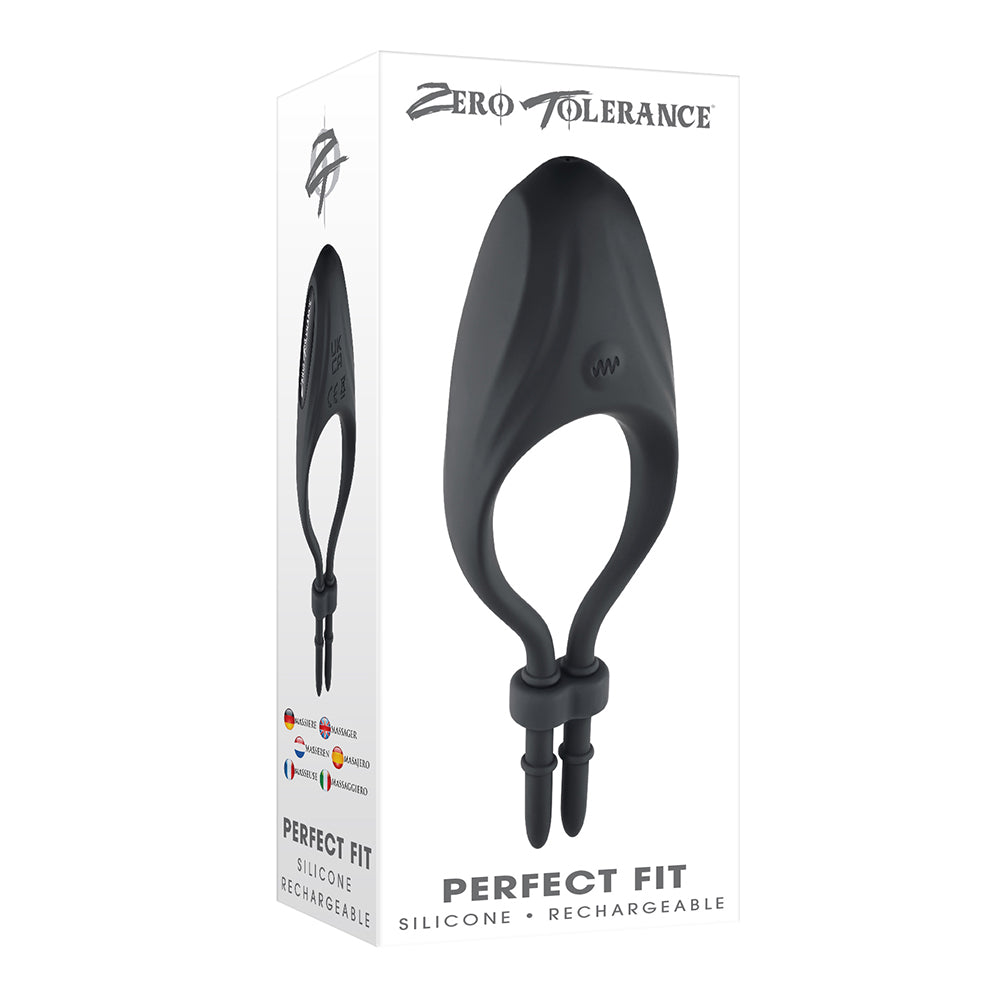 Zero Tolerance Perfect Fit Rechargeable Vibrating Silicone Lasso Cockring Black