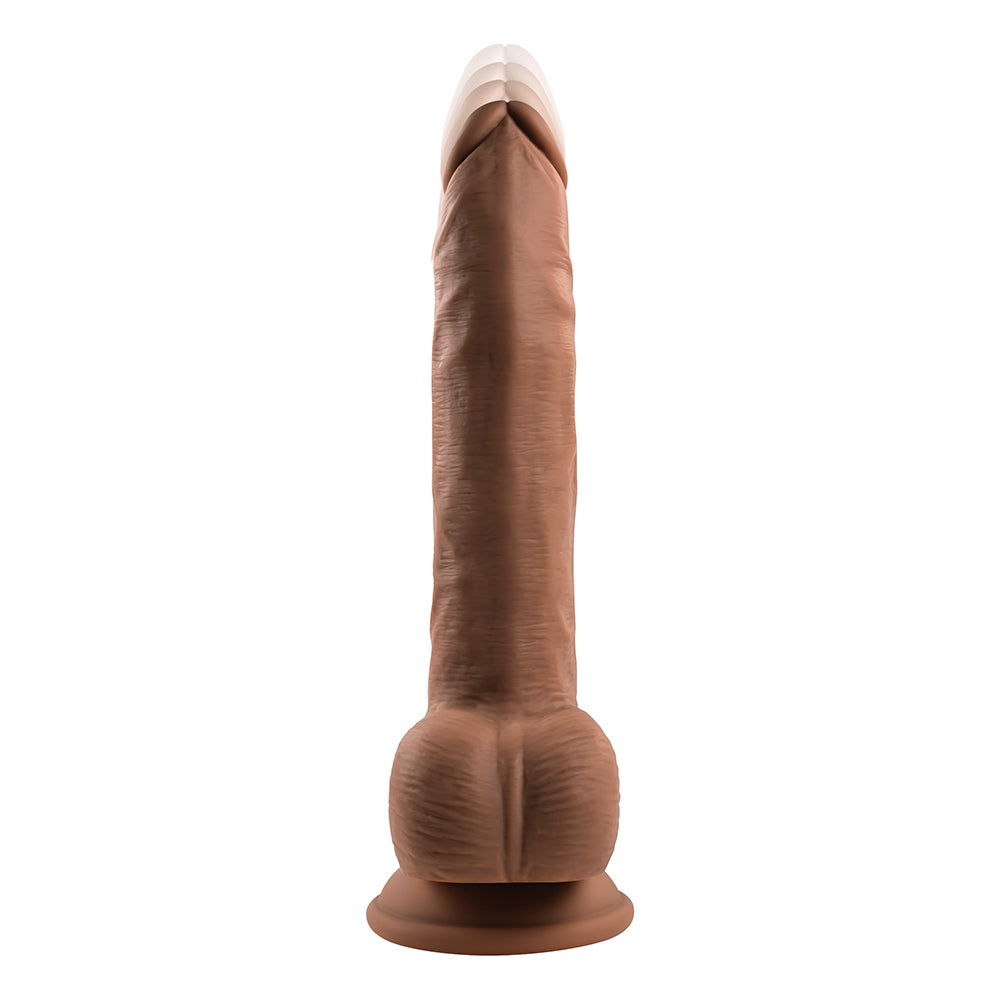 Evolved Thrust In Me Rechargeable Remote Controlled Thrusting Vibrating 9.25 In. Silicone Dildo Dark