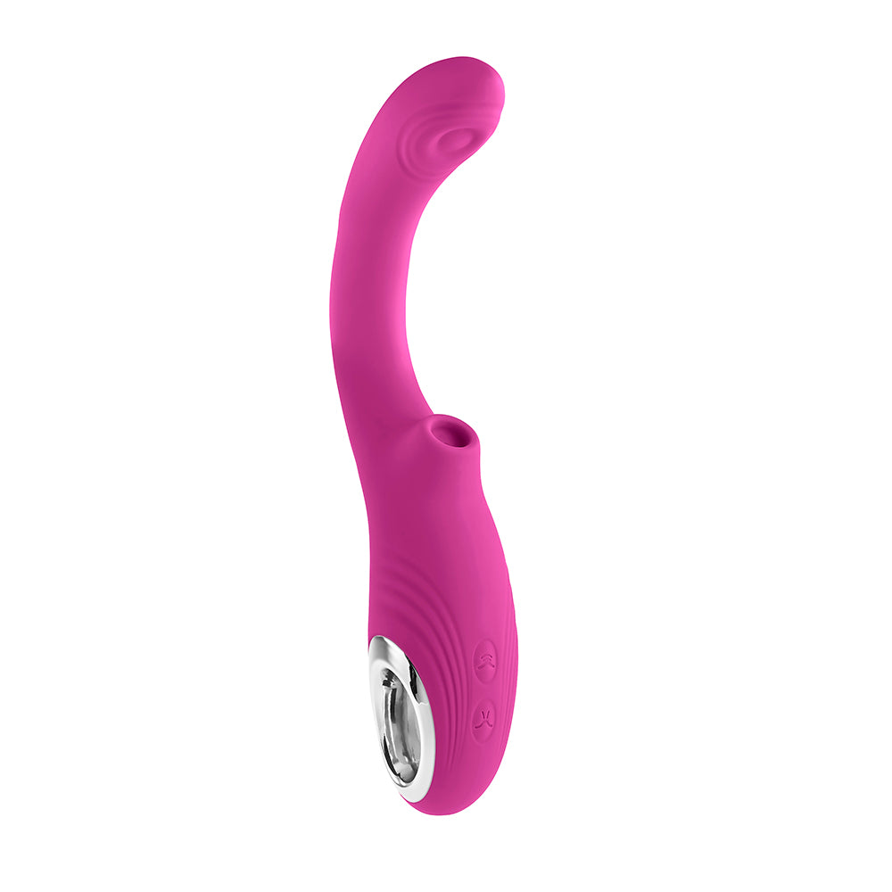 Evolved Strike A Pose Rechargeable Posable Tapping Suction Silicone Vibrator Pink