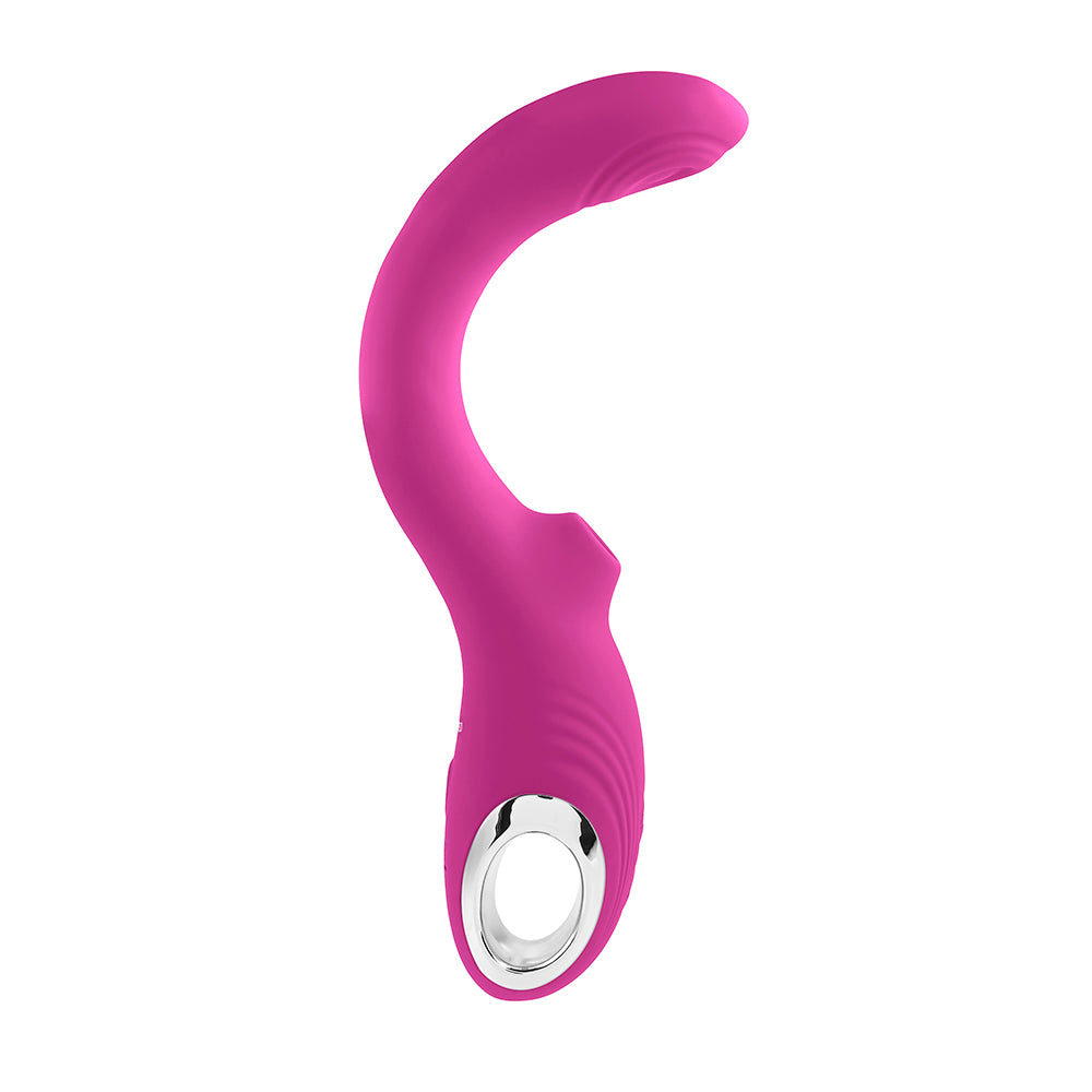 Evolved Strike A Pose Rechargeable Posable Tapping Suction Silicone Vibrator Pink