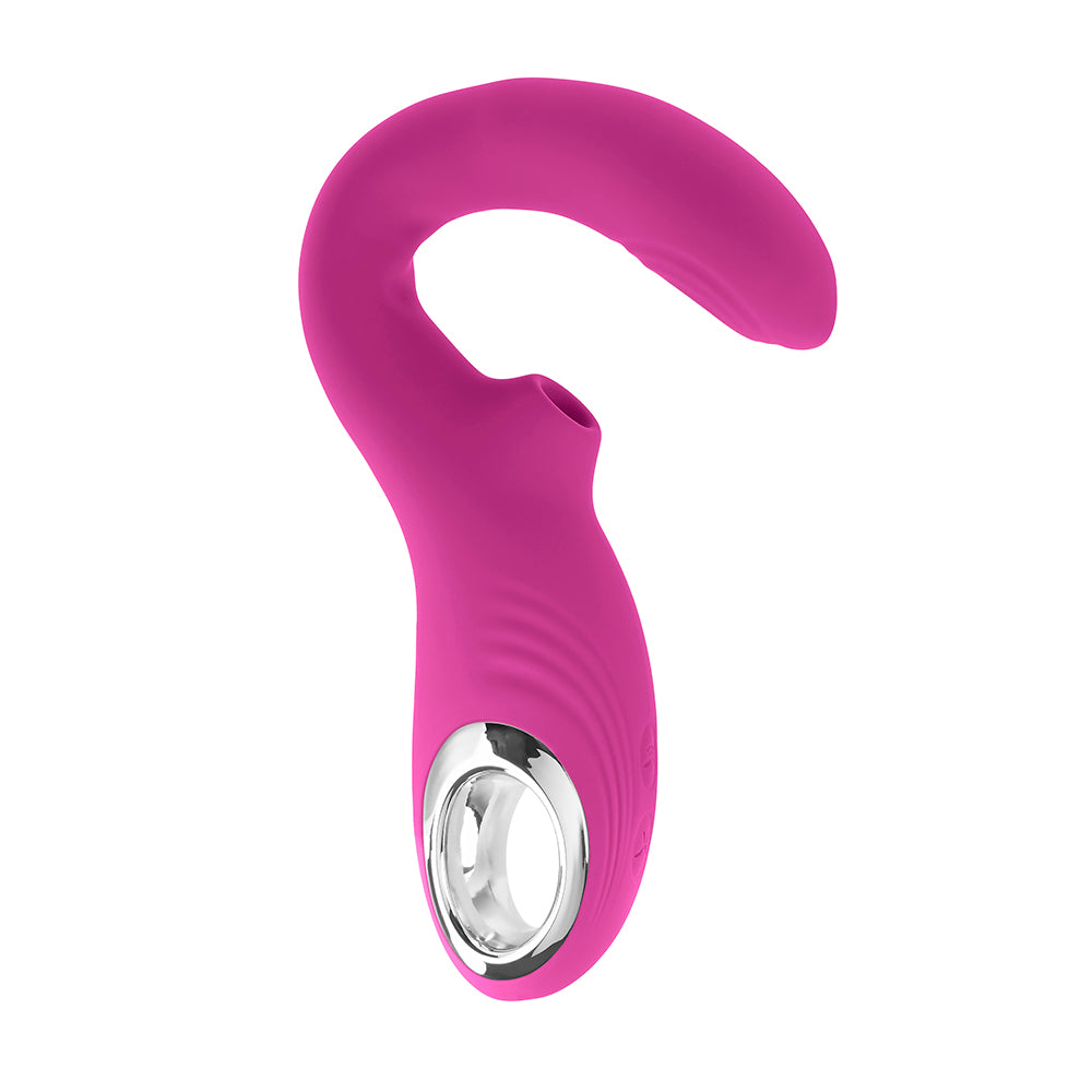 Evolved Strike A Pose Rechargeable Posable Tapping Suction Silicone Vibrator Pink