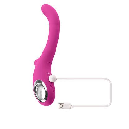 Evolved Strike A Pose Rechargeable Posable Tapping Suction Silicone Vibrator Pink