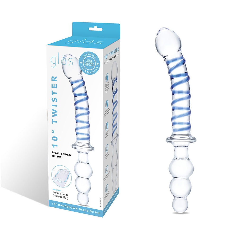 Glas Twister 10 In. Dual-Ended Glass Dildo