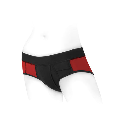 Spareparts Tomboi Nylon Briefs Harness Red/Black Size 4Xl