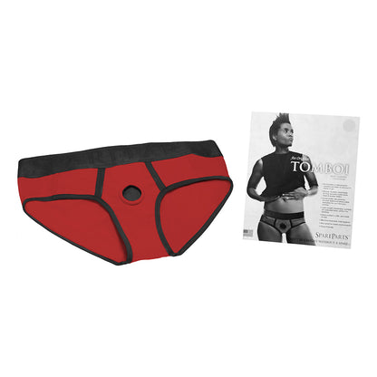 Spareparts Tomboi Nylon Briefs Harness Red/Black Size 4Xl