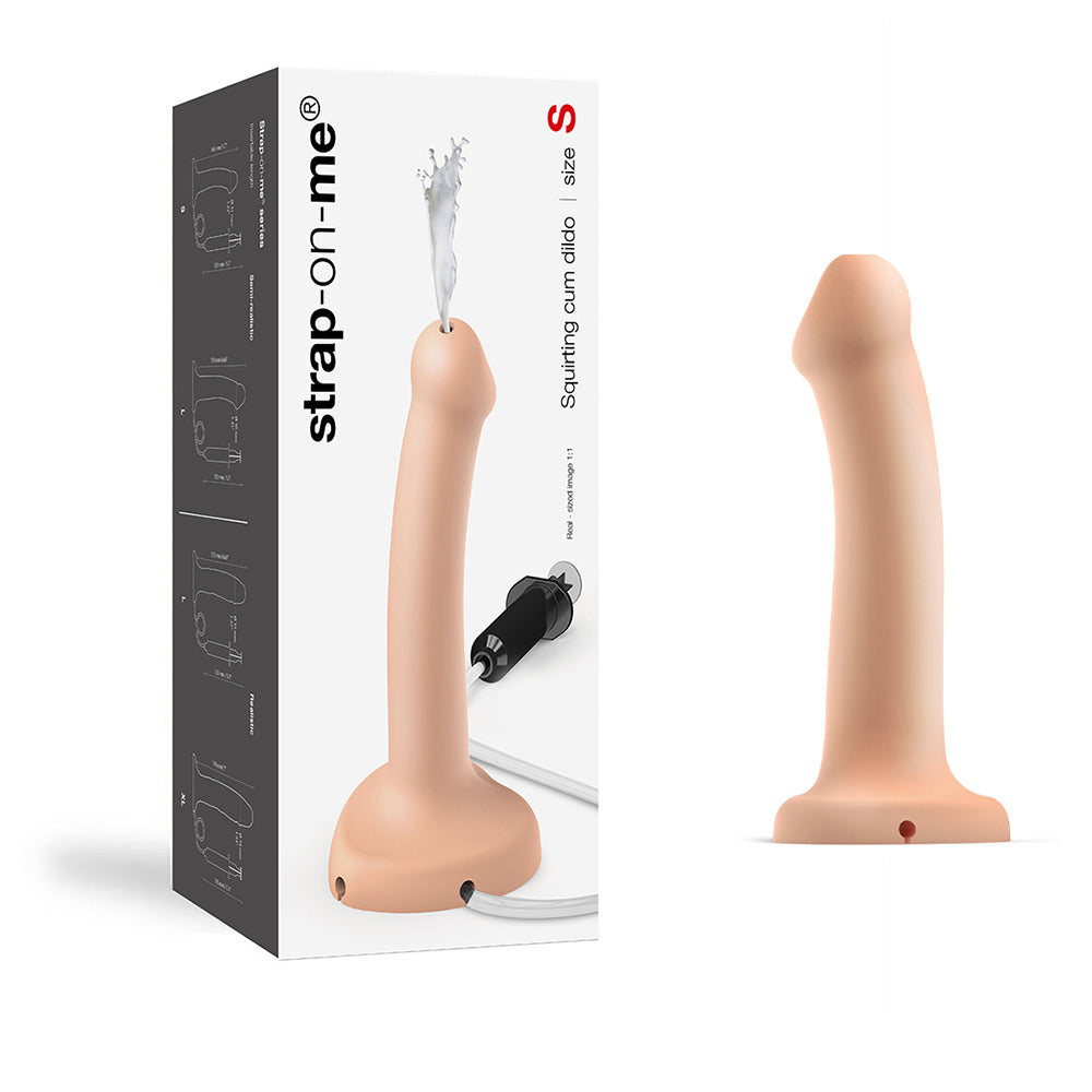 Strap-On-Me Squirting Cum Semi-Realistic Silicone Dildo Vanilla S (Fluid Not Included)