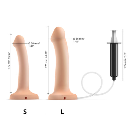 Strap-On-Me Squirting Cum Semi-Realistic Silicone Dildo Vanilla S (Fluid Not Included)