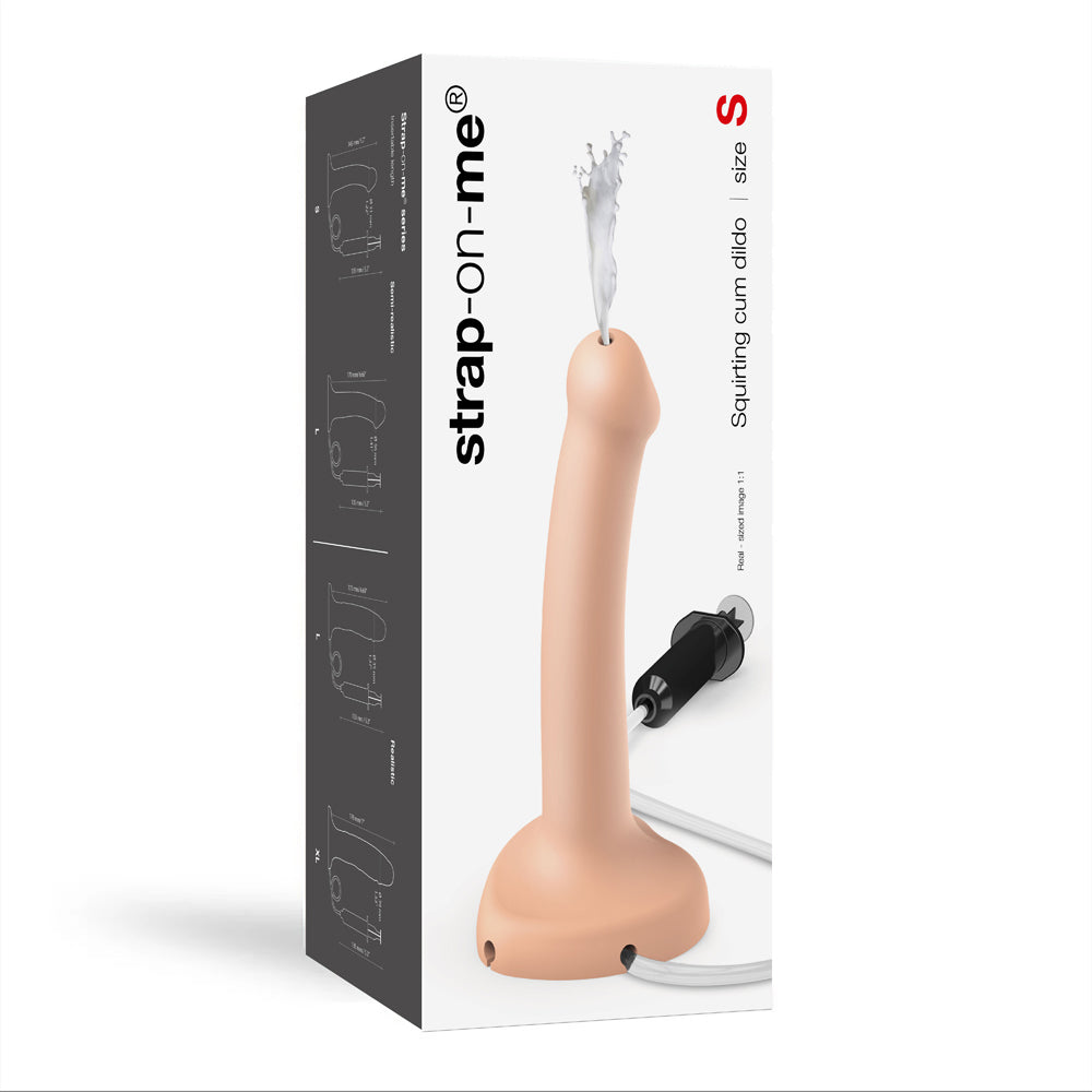 Strap-On-Me Squirting Cum Semi-Realistic Silicone Dildo Vanilla S (Fluid Not Included)