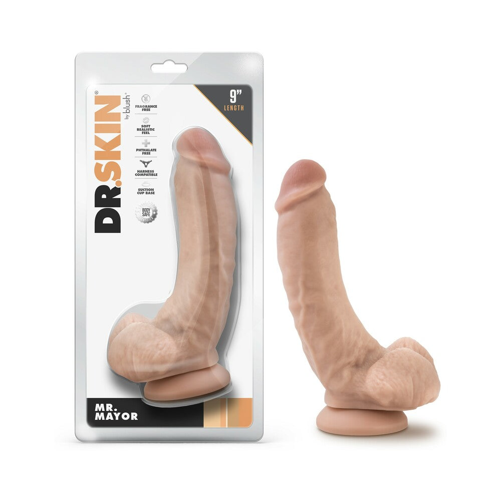 Dr Skin Mr Mayor 9 Dildo Balls Beige