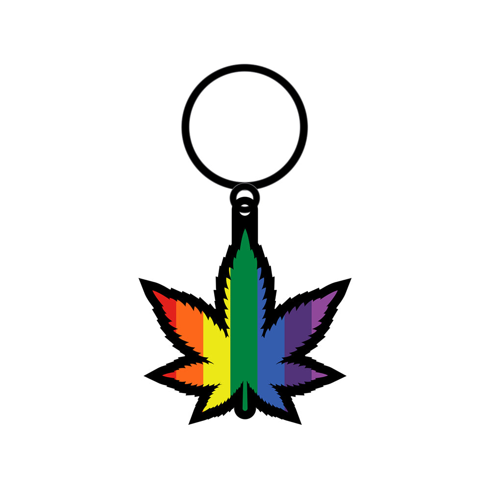 Weed Keychain Leaf: Rainbow