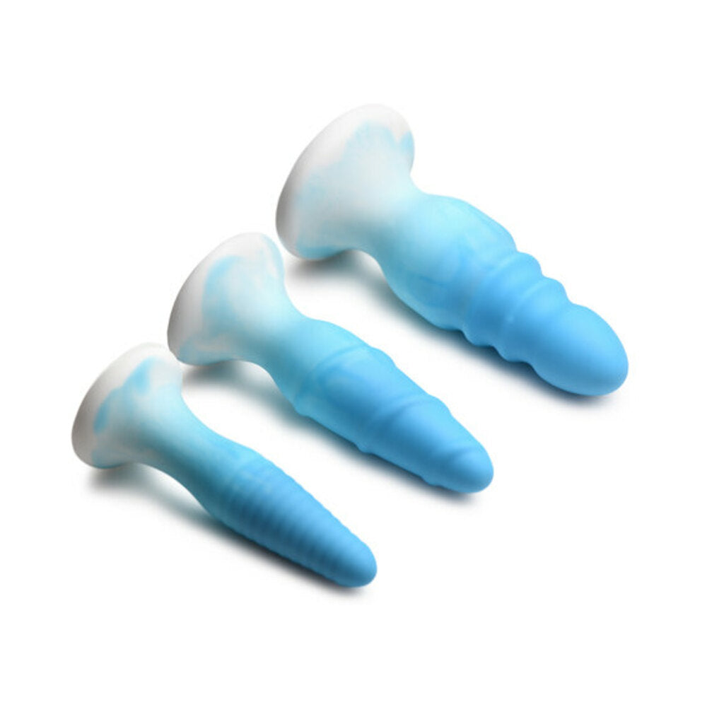 Curve Toys Simply Sweet Silicone Butt Plug Set - Blue