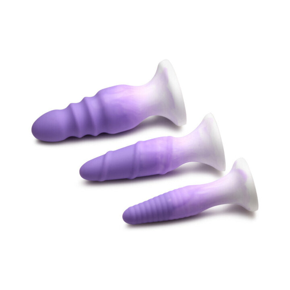 Curve Toys Simply Sweet Silicone Butt Plug Set - Purple