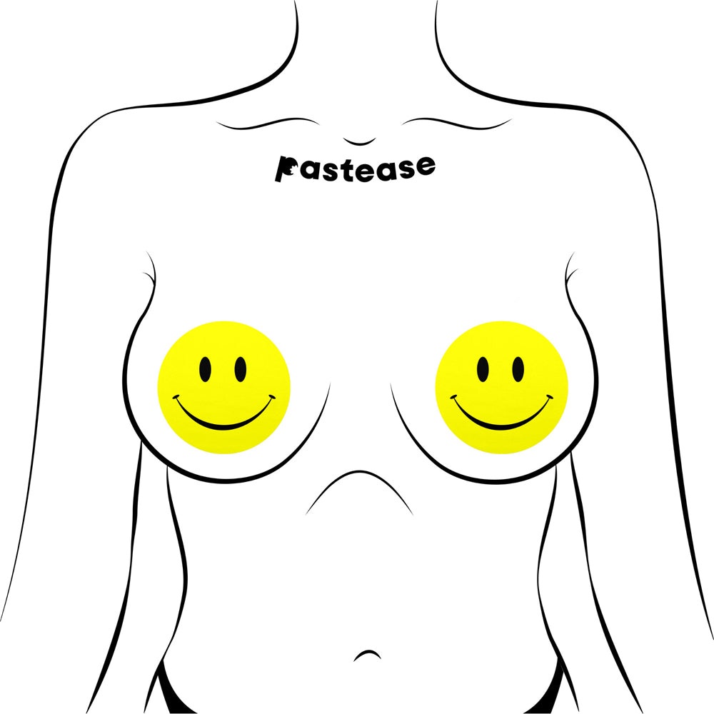 Smiley Face Yellow Pasties O/S